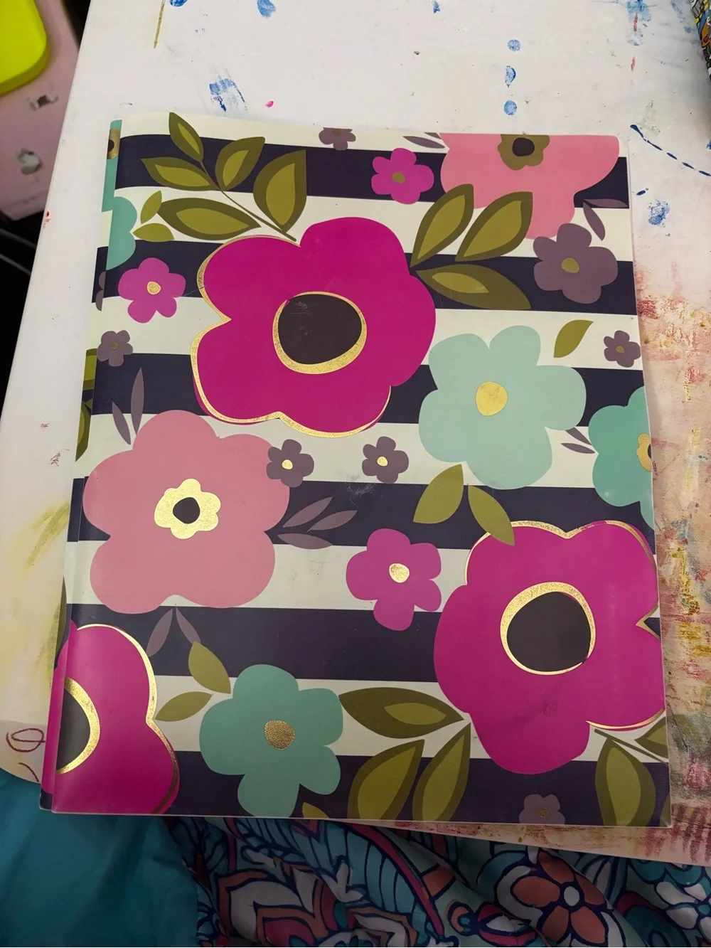 Floral Pattern Pink, Purple & Teal folder